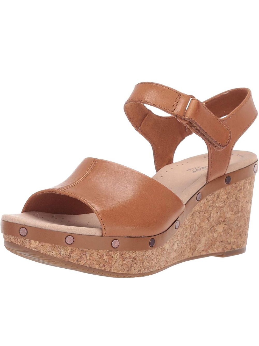 Clarks Women’s Annadel Clover brown cork wedge sandals